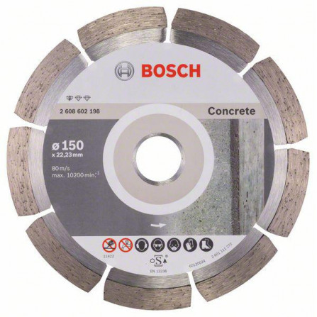 Deimantinis pjovimo diskas betonui Bosch Standard, 150 x 22,23 x 2 mm, 1 vnt.