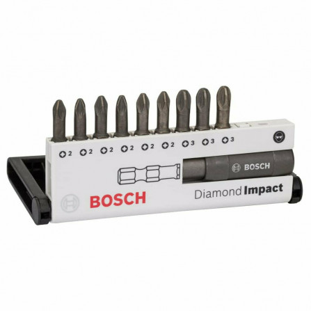 Bosch drill bit set Diamond Impact, 10 pcs, 25 mm (PZ2, PZ3)