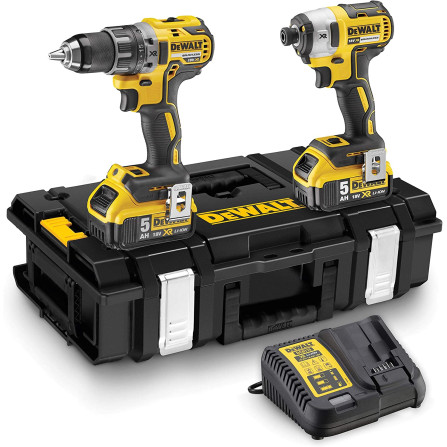 Dewalt Cordless Tool Set DCK266P2 (DCD796 + DCF887), 18 V, 2 x 5.0 Ah, Charger + Case