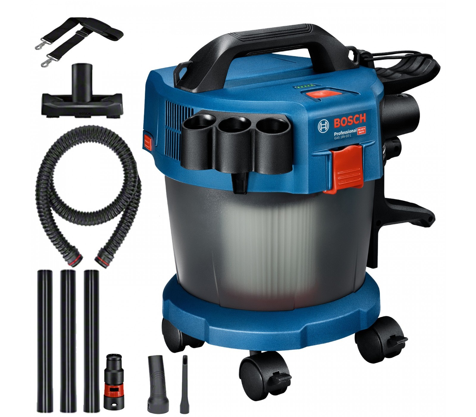 Cordless dust extractor Bosch GAS 18V-10 L + nozzles (without battery and  charger)