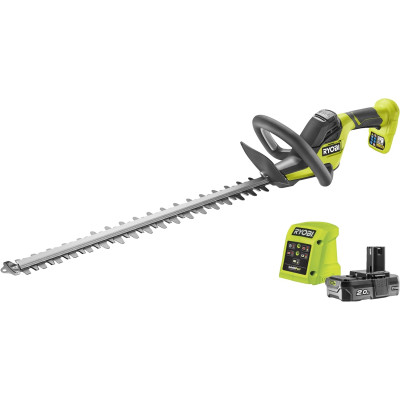 Ryobi 18 V ONE+ cordless hedge trimmer RY18HT55A-120, 1x 2.0 Ah battery and charger