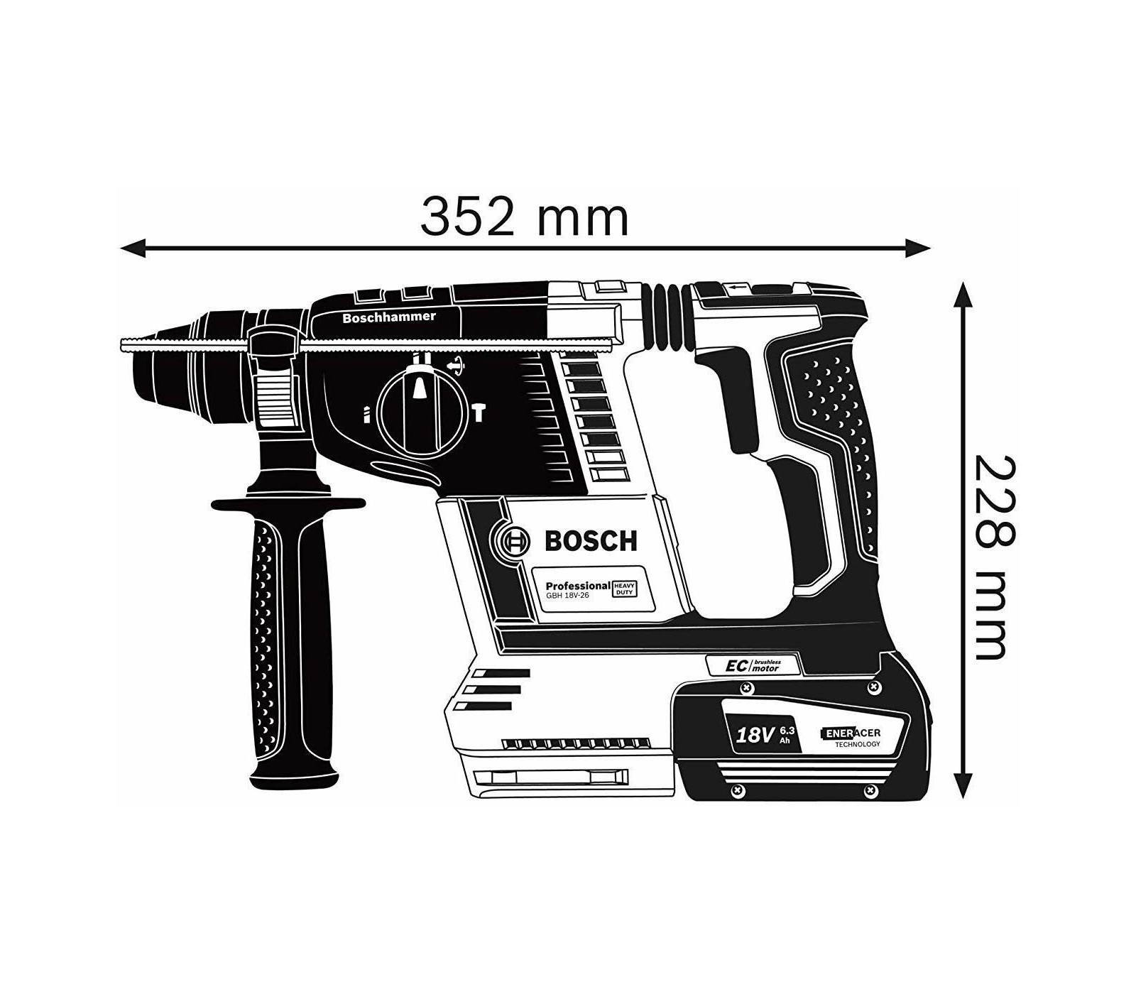 GBH 18V-EC Cordless Rotary Hammer with SDS plus
