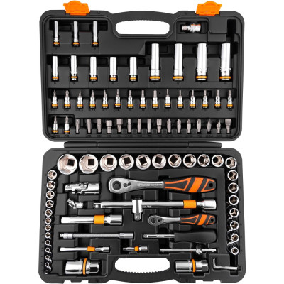 Socket set. Bits s2 steel, 94 pcs