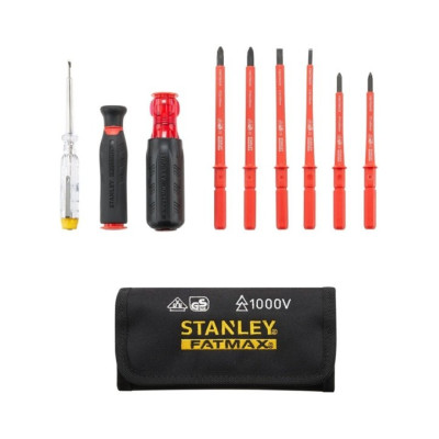 Stanley Fatmax VDE Insulated Screwdriver set 10 pcs. pouch, 1000V