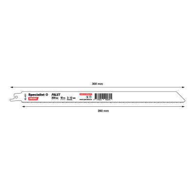 Bi-Metal Reciprocating Saw Blade for pallets „Specialist+" 300 mm 10TPI