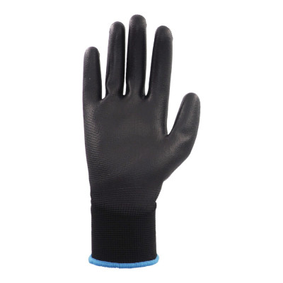 Black Polyurethane Gloves XL 12pcs.