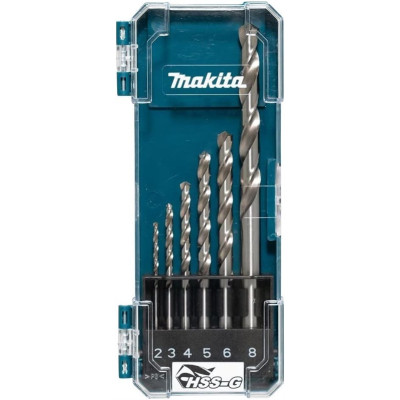 Metalo grąžtų rinkinys Makita D-75742 HSS-G, 6 vnt