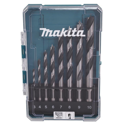 Medienos grąžtų komplektas Makita, 3-10mm, 8 vnt