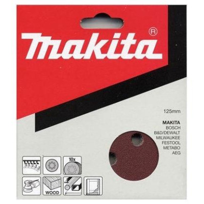 Šlifavimo diskai Makita P-43577, Nr 120, Ø125 mm, 10 vnt