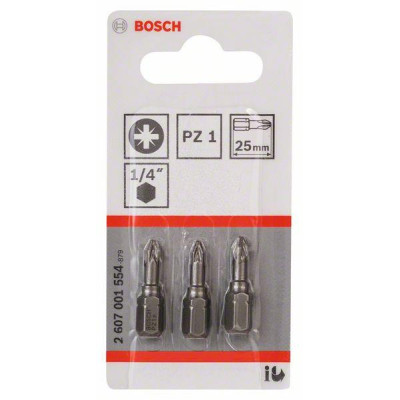 Atsuktuvų antgaliai Bosch Extra Hard PZ1, 25 mm, 3 vnt