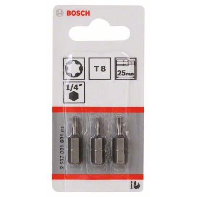 Atsuktuvų antgaliai Bosch Extra Hard T8, 25 mm, 3 vnt