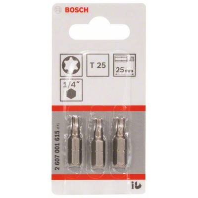 Atsuktuvų antgaliai Bosch Extra Hard T25, 25 mm, 3 vnt