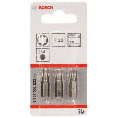 Atsuktuvų antgaliai Bosch Extra Hard T30, 25 mm, 3 vnt