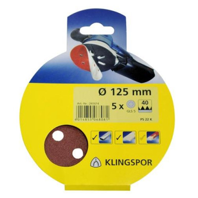 Šlifavimo diskai PS22K, Nr 80, Ø125 mm, 5 vnt