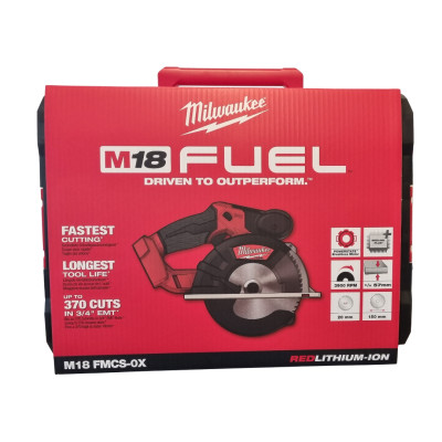 Akumuliatorinis diskinis metalo pjūklas Milwaukee M18 FMCS-0X, 18 V, 150 mm + lagaminas